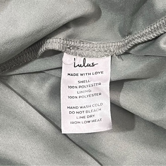 Lulus Romantic Possibilities Sage Brush Swiss Dot Maxi Dress sz L - Picture 5 of 13